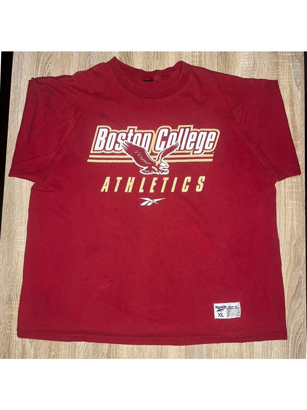 Boston College Eagles Y2K Reebok Vintage Red TShirt Mens XL